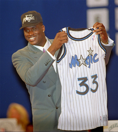 Shaquille O'Neal gets drafted by the magic.